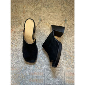 Women's Franco Sarto Mule Black Heels Size 9 1/2